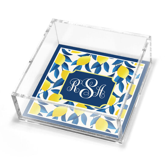 Sorrento Lemons Petite Lucite Trinket Tray